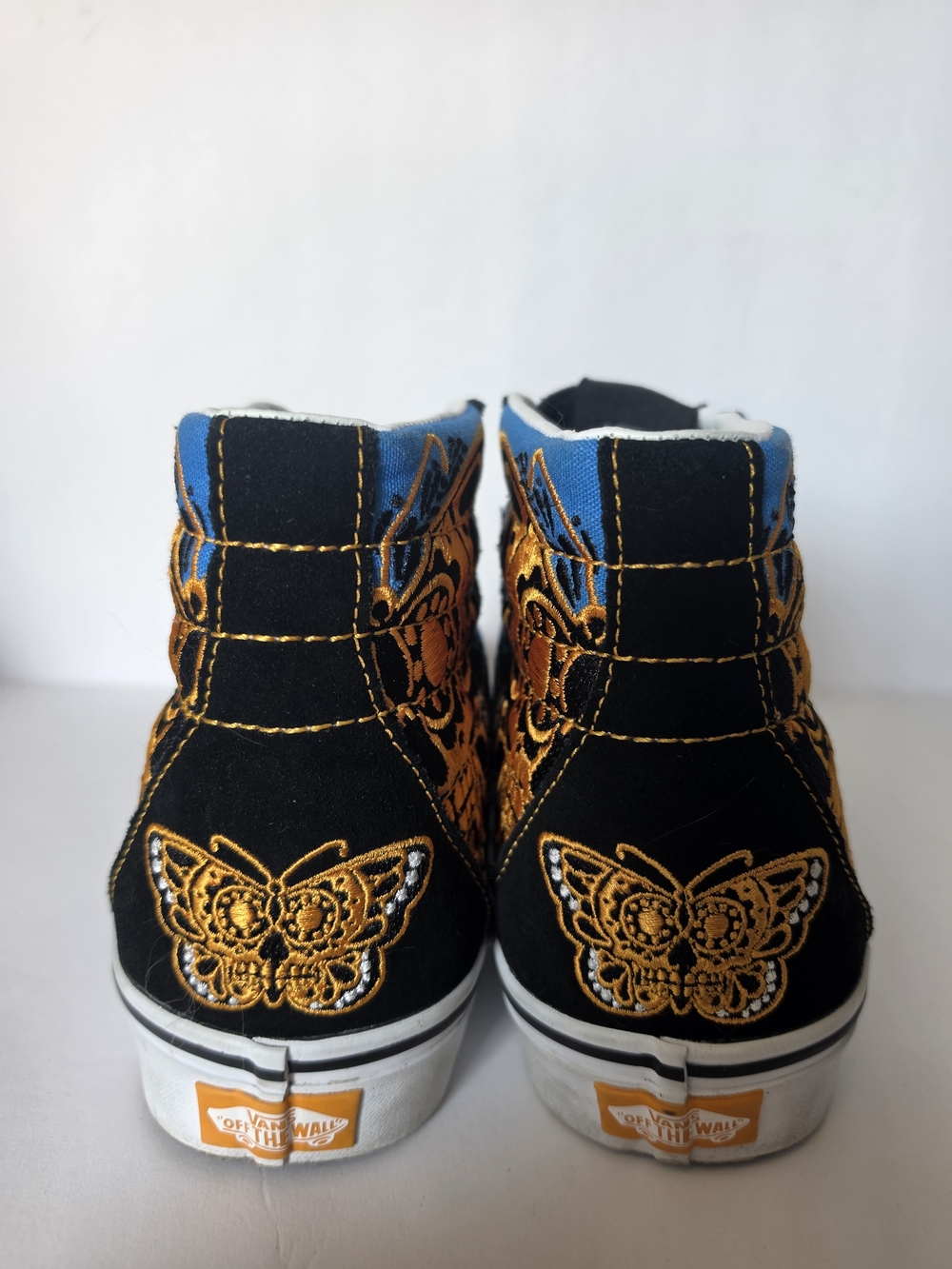 Vans High-Top Sneakers in Blue, Black and Gold Embroidery - Picture 3 of 7